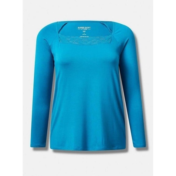 NWT Torrid Super Soft Lace Inset Long Sleeve Top 2X - Picture 4 of 11